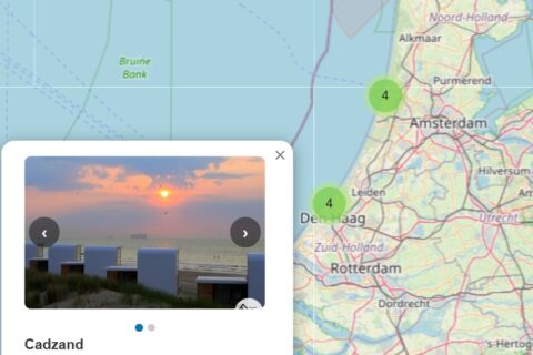 Kaart alle strandhuisjes van Nederland